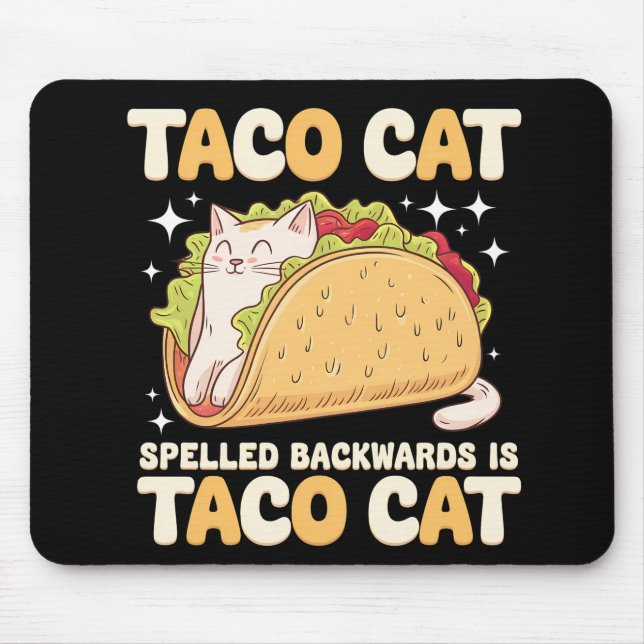 Alfombrilla De Ratón Tacocat Spelled Backups Taco Cat Mexicano (Frente)