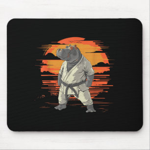 Alfombrilla De Ratón Taekwondo Hippo Kickboxing Animall Jiu-Jitsu Kung
