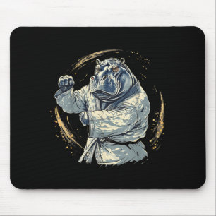 Alfombrilla De Ratón Taekwondo Hippo Kickboxing Animall Jiu-Jitsu Kung