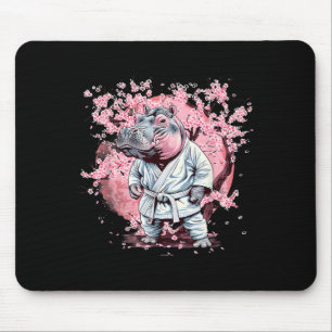 Alfombrilla De Ratón Taekwondo Hippo Kickboxing Animall Jiu-Jitsu Kung