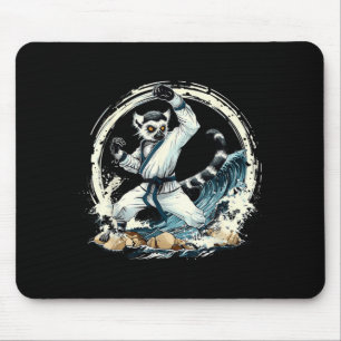 Alfombrilla De Ratón Taekwondo Lémur Kickboxing Animall Jiu-Jitsu Kung