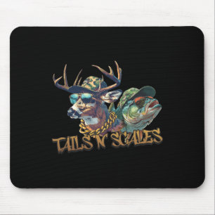 Alfombrilla De Ratón Tails N Scales Funny Cazando Padre Day Love Fishi