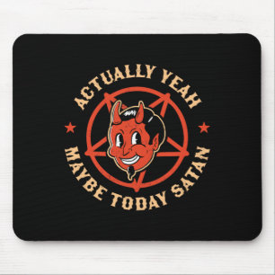 Alfombrilla De Ratón Tal Vez Satanás Retro Vintage Halloween Goth