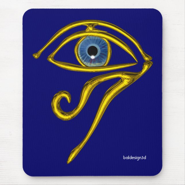 ALFOMBRILLA DE RATÓN TALISMAN AZUL / ORO HORUS OJO (Frente)