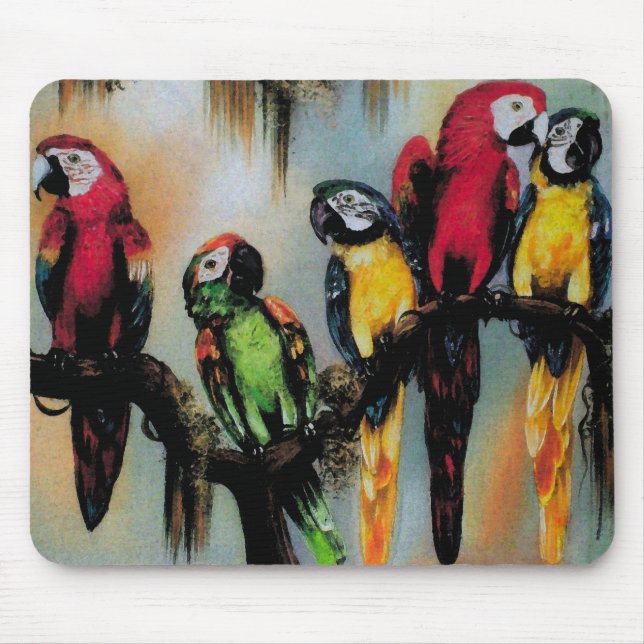 Alfombrilla De Ratón Tallando loros ~ Mousepad (Frente)