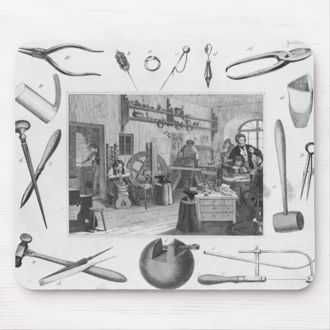 Alfombrilla De Ratón Taller y herramientas principales de la joyería, (Frente)