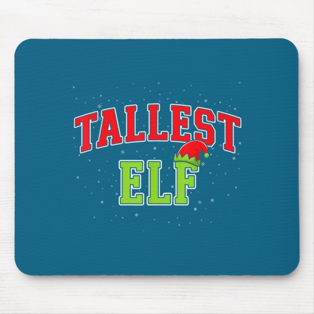 Alfombrilla De Ratón Tallest Elf Christmas Family Matching Group Xmas  (Frente)