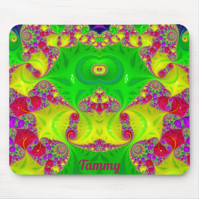 Alfombrilla De Ratón TAMMY ~ Zany Hot Ceries, amarillo, rojo y verde (Frente)