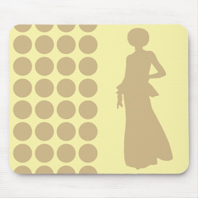 Alfombrilla De Ratón Tan Cream Neutral Dots Fashion Silhouette (Frente)