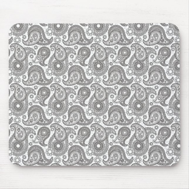 Alfombrilla De Ratón Tangerine Black Paisley (Frente)