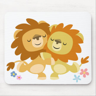 Alfombrilla De Ratón Tango lindo Mousepad de dos leones del dibujo