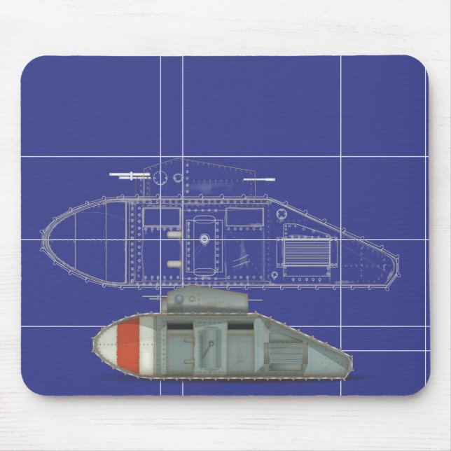 Alfombrilla De Ratón Tanque Mark 1 británico (Frente)