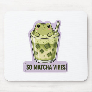 Alfombrilla De Ratón Tantos Vibes de Matcha Rana Kawaii Meme