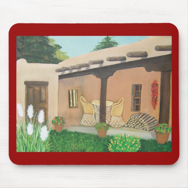 Alfombrilla De Ratón Taos, patio Mousepad de New México (Frente)