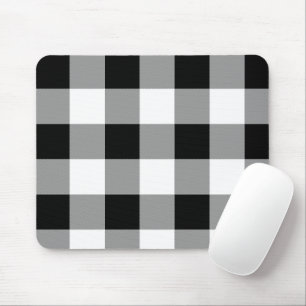 Alfombrilla De Ratón Tapa de verificación de búfalo en blanco y negro