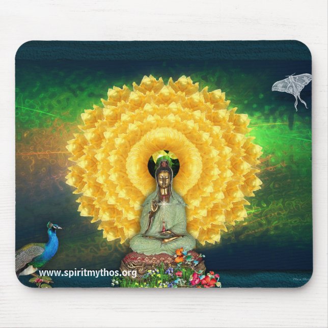 Alfombrilla De Ratón Tapicería de la pared de Kuan Yin (Frente)