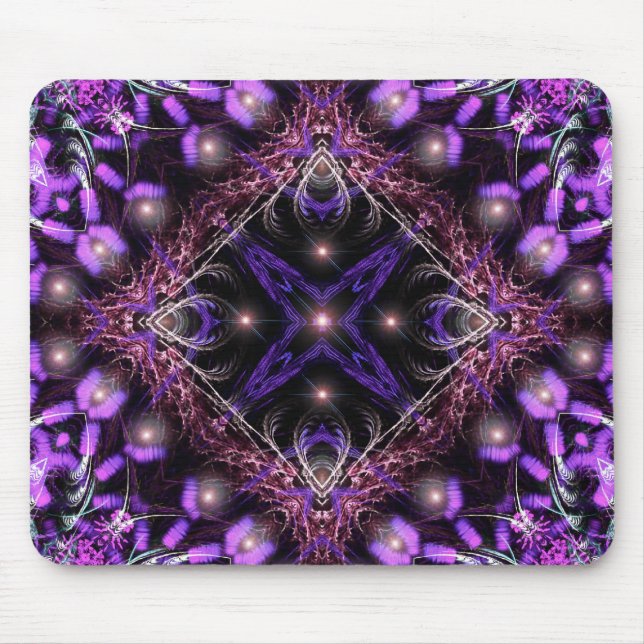 Alfombrilla De Ratón Tapicería ligera púrpura Mousepad del fractal (Frente)