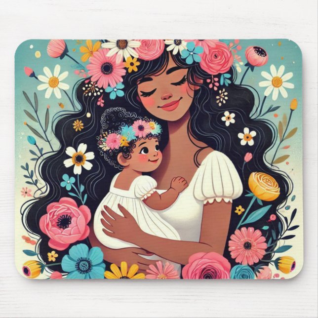Alfombrilla De Ratón Tapis de souris maman et bebe fille (Frente)