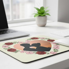 Alfombrilla De Ratón Tapis de Souris Photo Personnalisée – Cœur Floral