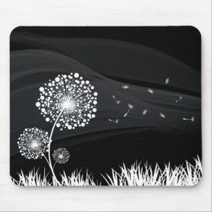 Alfombrilla De Ratón Tapis De Souris Pissenlit noir et blanc