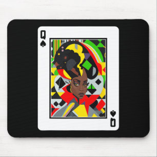 Alfombrilla De Ratón Tarjeta de reina africana Melanin Black Pride Blm 