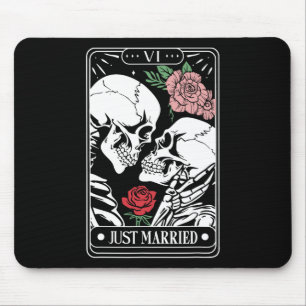 Alfombrilla De Ratón Tarjeta de Tarot Recién Casados Pareja de Esquelet