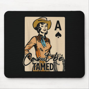 Alfombrilla De Ratón Tarjeta de vaquera retro no se puede domar Western