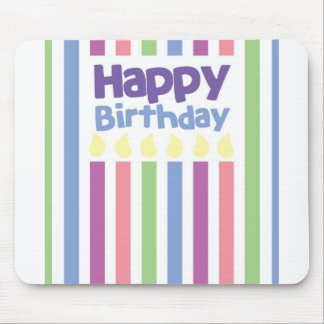 Alfombrilla De Ratón Tarjeta del stripey del feliz cumpleaños
