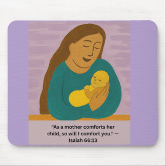 Alfombrilla De Ratón Tarjeta postal de la madre y el bebé que consuela