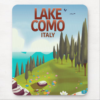 Alfombrilla De Ratón Tarjeta postal de viaje al Lago de Como Italia.