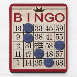 Alfombrilla De Ratón Tarjeta retra del bingo divertida