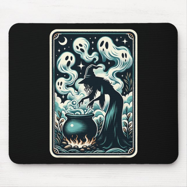 Alfombrilla De Ratón Tarjeta Tarot Ghost Cauldron Gothic Supernatural (Frente)