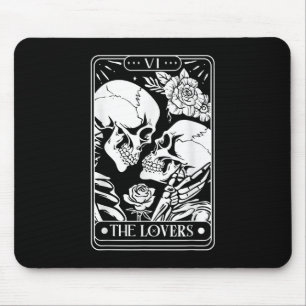 Alfombrilla De Ratón Tarjeta Tarot Los Amantes Del Gótico De Esqueleto 