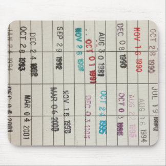 Alfombrilla De Ratón Tarjetas de fecha debida de la biblioteca del