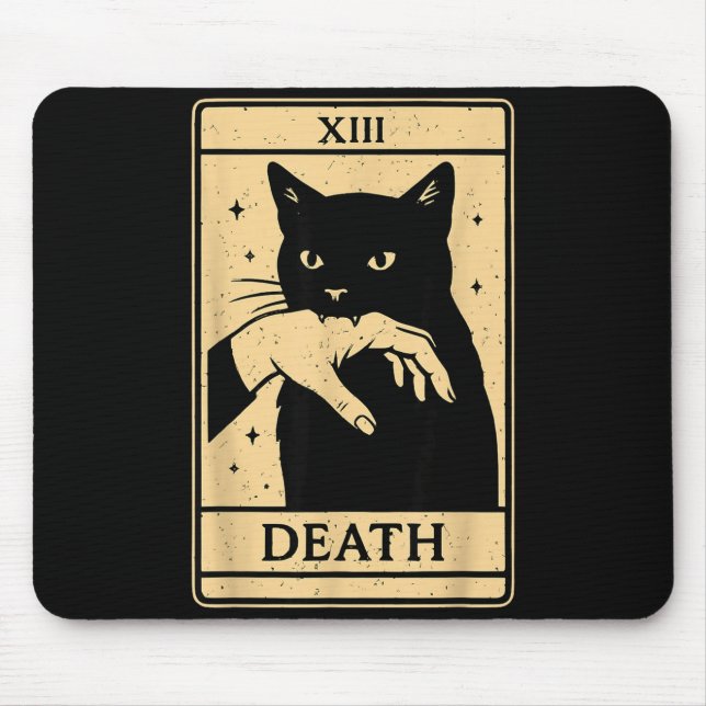 Alfombrilla De Ratón Tarot Card Black Cat Occult Witchy Black Cat Tarot (Frente)