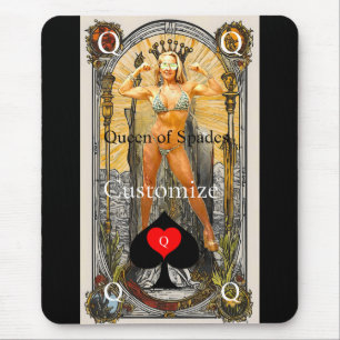 Alfombrilla De Ratón Tarot Card Queen of Spades Thunder_Cove