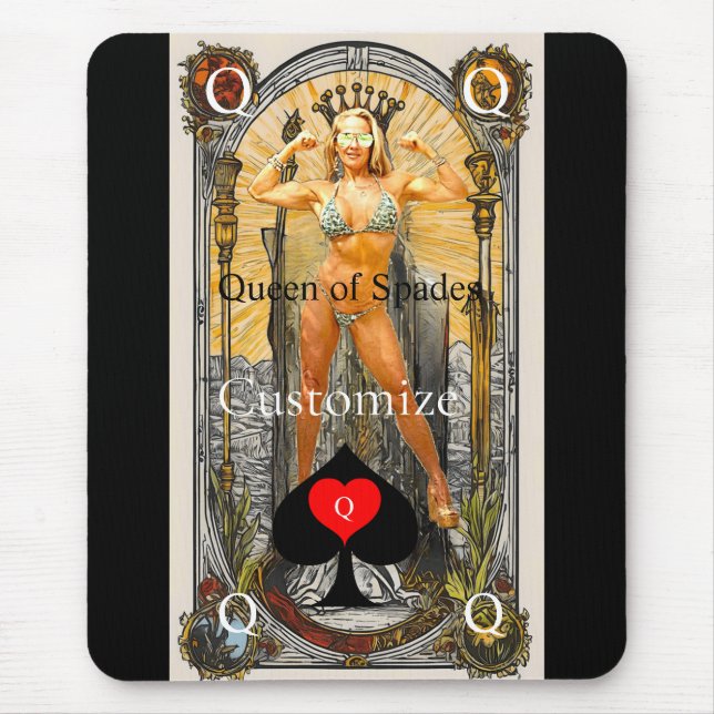 Alfombrilla De Ratón Tarot Card Queen of Spades Thunder_Cove (Frente)