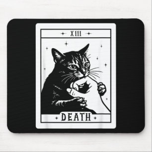 Alfombrilla De Ratón Tarot Gato Negro Muerte Halloween Gatito Gato Mamá