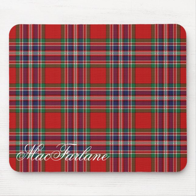 Alfombrilla De Ratón Tartán escocés majestuoso de MacFarlane del clan (Frente)