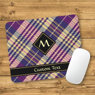 Alfombrilla De Ratón Tartan púrpura, dorado y azul