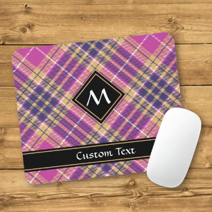 Alfombrilla De Ratón Tartan rosa, dorado y azul