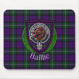 Alfombrilla De Ratón Tartan y Cresta del Clan Escocés Baillie 