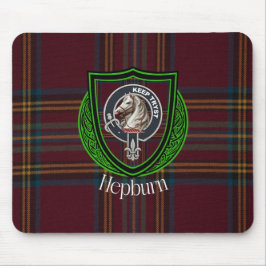Alfombrilla De Ratón Tartan y Cresta del Clan Escocés Hepburn 