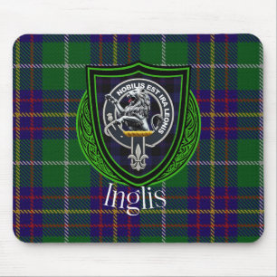 Alfombrilla De Ratón Tartan y Cresta del Clan Escocés Inglis