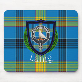 Alfombrilla De Ratón Tartan y Cresta del Clan Escocés Laing