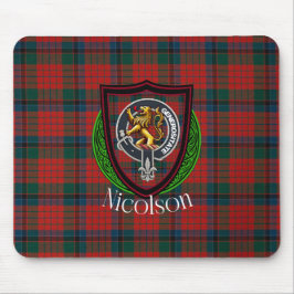Alfombrilla De Ratón Tartan y Cresta del Clan Escocés Nicolson