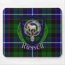 Tartan y Cresta del Clan Escocés Russell