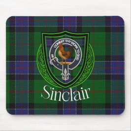 Alfombrilla De Ratón Tartan y Cresta del Clan Escocés Sinclair 