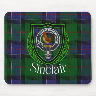 Alfombrilla De Ratón Tartan y Cresta del Clan Escocés Sinclair 