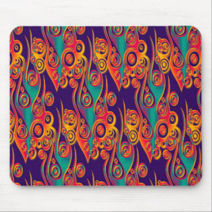 Alfombrilla De Ratón Tattoo Pattern Art - llamas y círculos